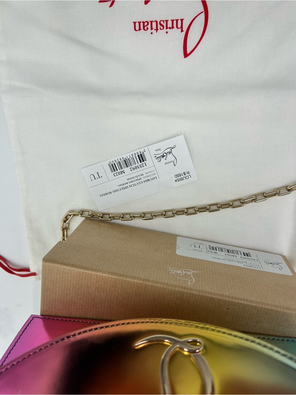 Women's Christian Louboutin LOUBI 54 multicolor SPECCIO Crossbody/clutch bag - Picture 14 of 14